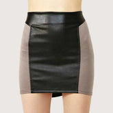 Contoured Figurine Leather Skirt
